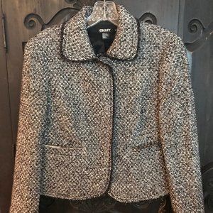 DKNY Waste Length Tweed Jacket